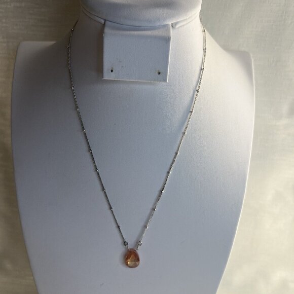 Avon Orange Crystal Drop Necklace 16”. - Picture 3 of 6